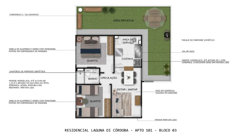 Apartamento, 2 quartos, 44 m² - Foto 3