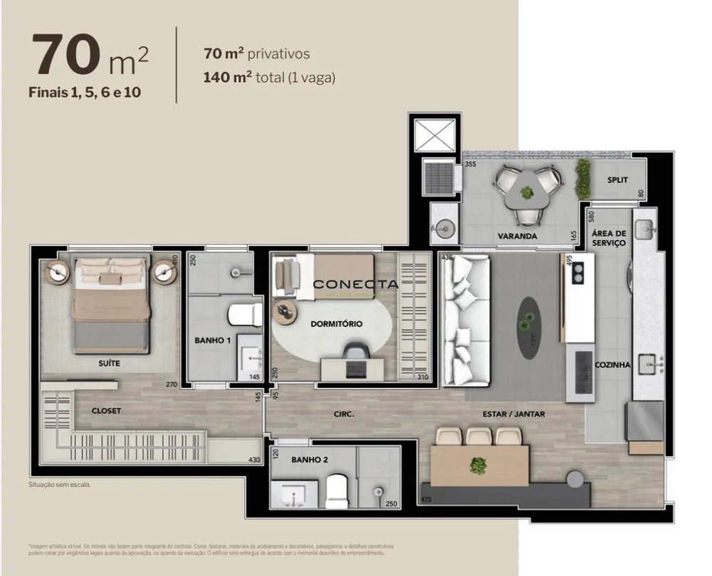 Apartamento, 2 quartos, 70 m² - Foto 9