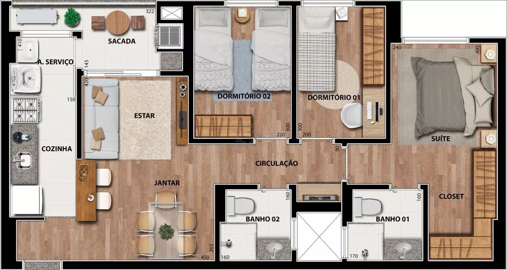Apartamento, 3 quartos, 67 m² - Foto 3