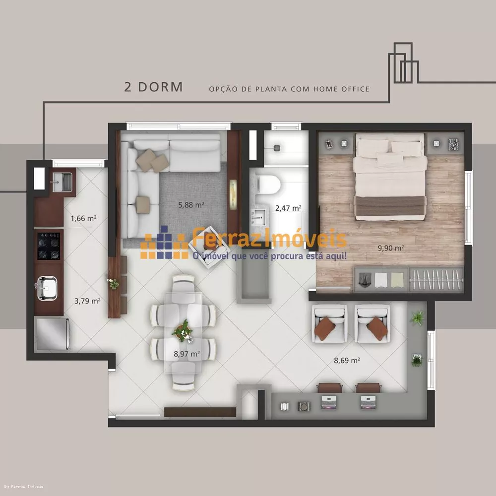 Apartamento, 2 quartos, 51 m² - Foto 6