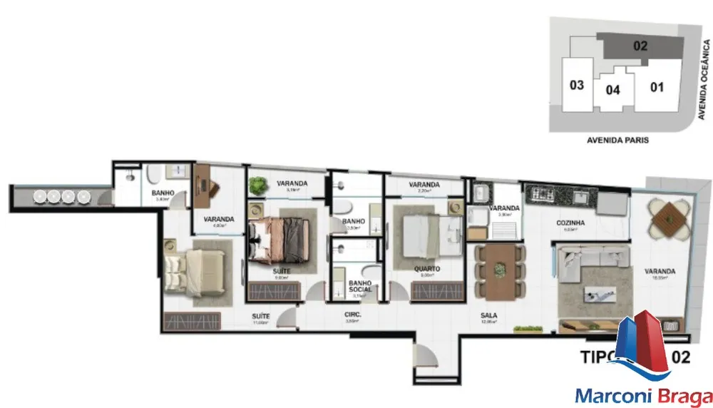 Apartamento, 2 quartos, 81 m² - Foto 2
