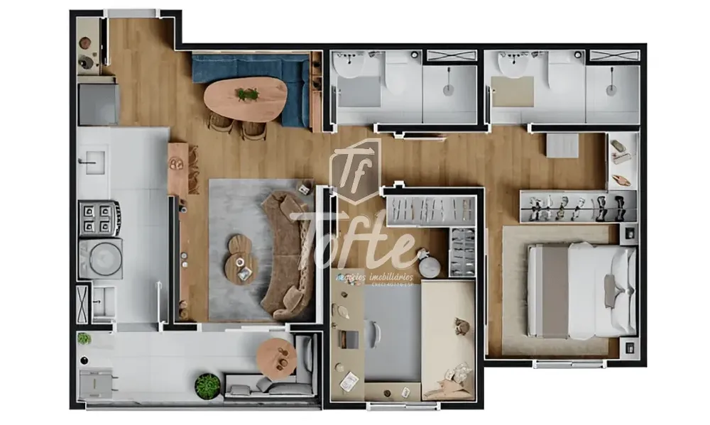 Apartamento, 2 quartos, 56 m² - Foto 3
