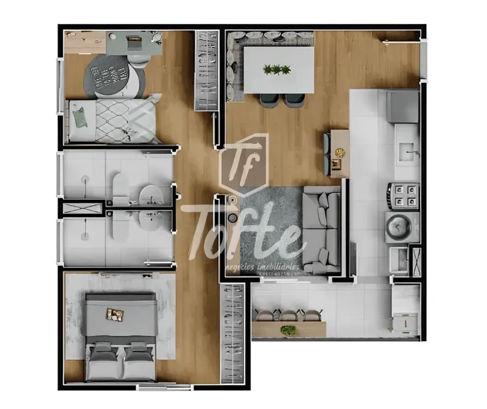 Apartamento, 2 quartos, 56 m² - Foto 2