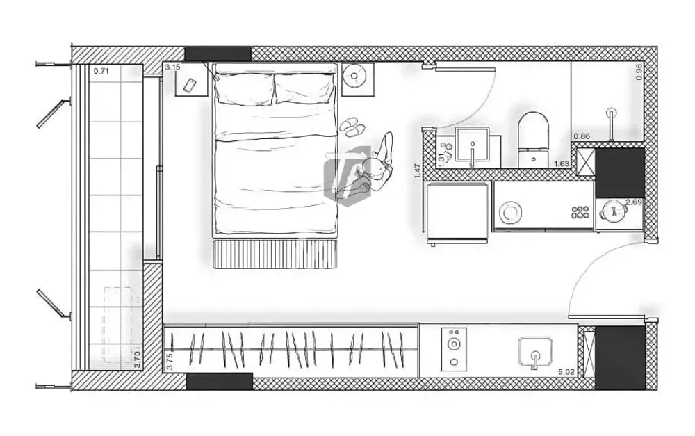 Apartamento, 1 quarto, 27 m² - Foto 3