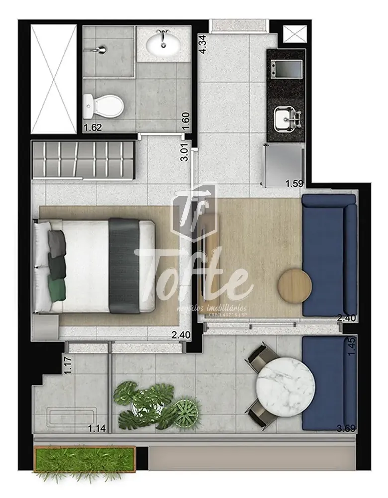 Apartamento, 1 quarto, 23 m² - Foto 4
