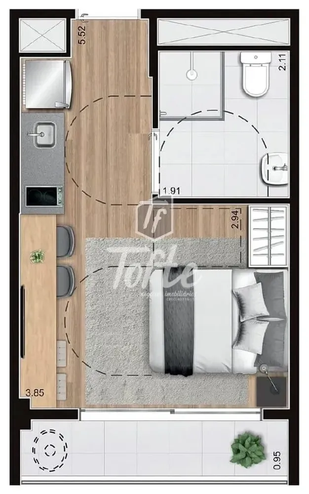 Apartamento, 1 quarto, 32 m² - Foto 4