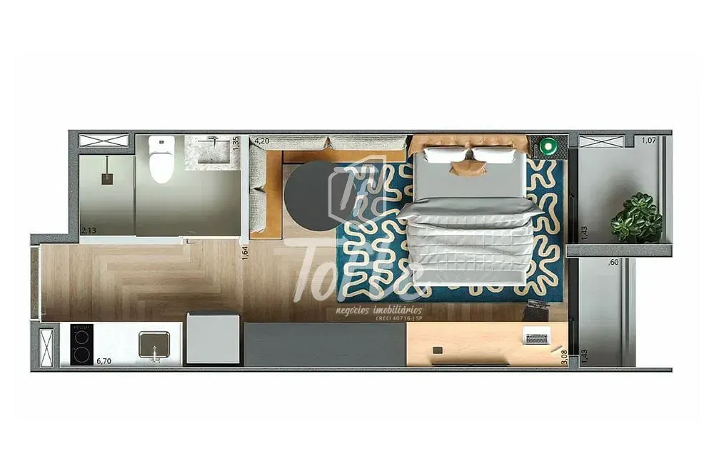 Apartamento, 1 quarto, 26 m² - Foto 3