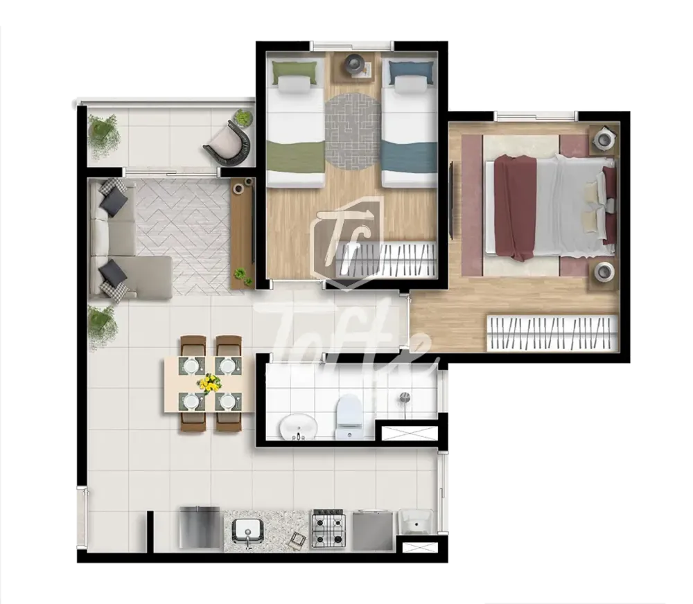 Apartamento, 2 quartos, 45 m² - Foto 2