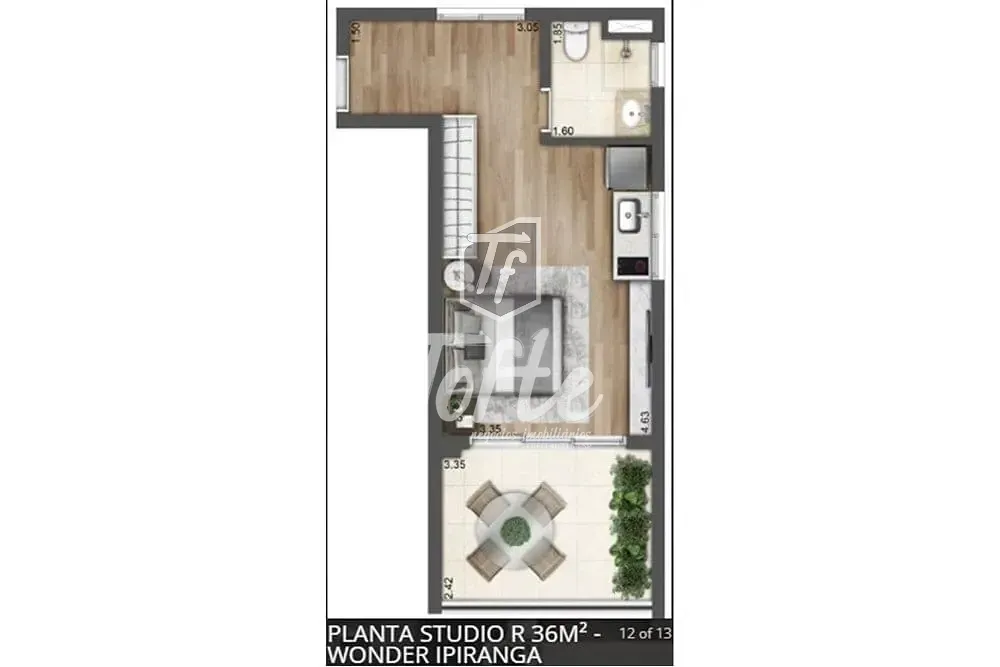 Apartamento, 1 quarto, 36 m² - Foto 2