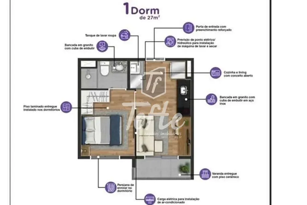 Apartamento, 1 quarto, 27 m² - Foto 2