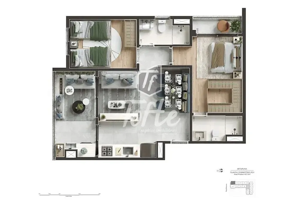 Apartamento, 2 quartos, 63 m² - Foto 3
