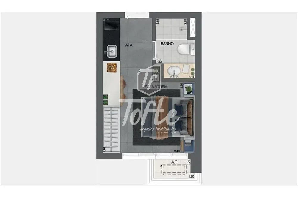 Apartamento, 1 quarto, 21 m² - Foto 4
