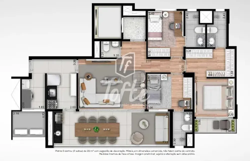 Apartamento, 4 quartos, 146 m² - Foto 3