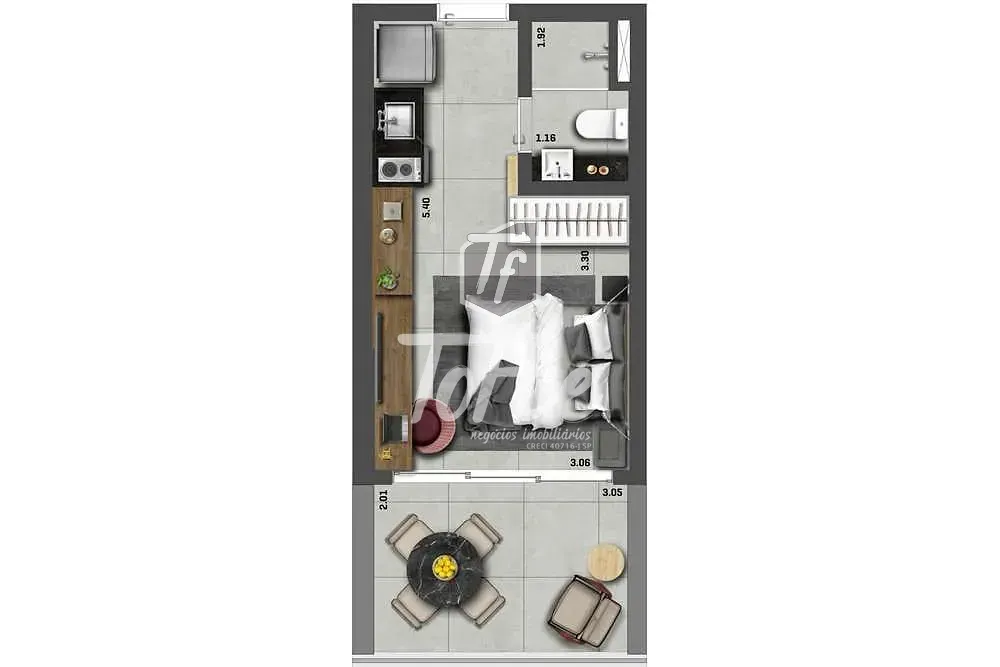 Apartamento, 1 quarto, 26 m² - Foto 3