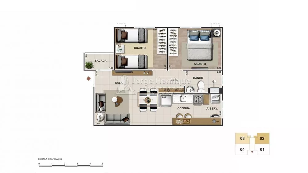 Apartamento à venda com 2 quartos, 45m² - Foto 12