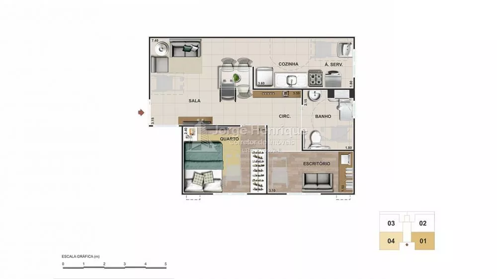Apartamento, 2 quartos, 45 m² - Foto 1
