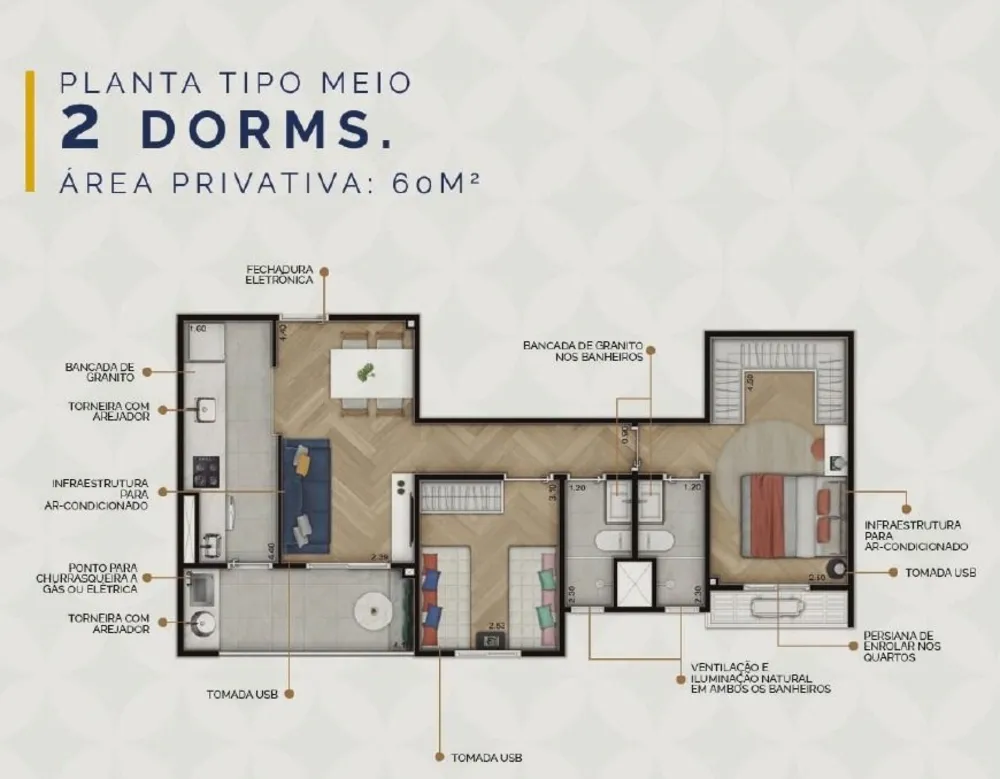 Apartamento, 3 quartos, 73 m² - Foto 3