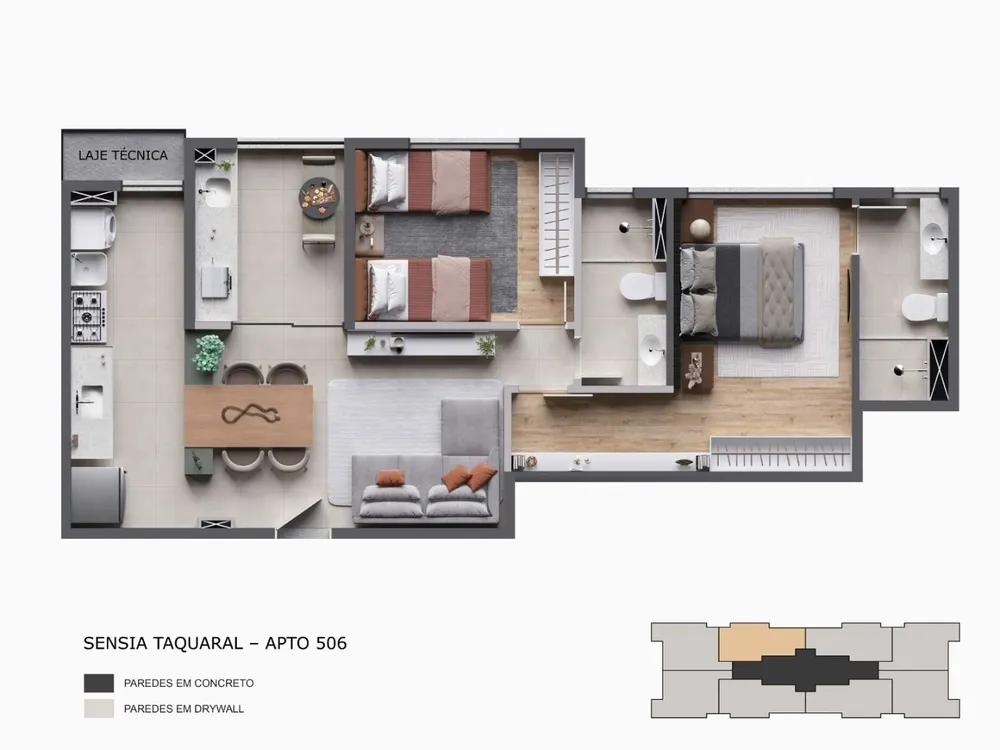 Apartamento, 2 quartos, 63 m² - Foto 2