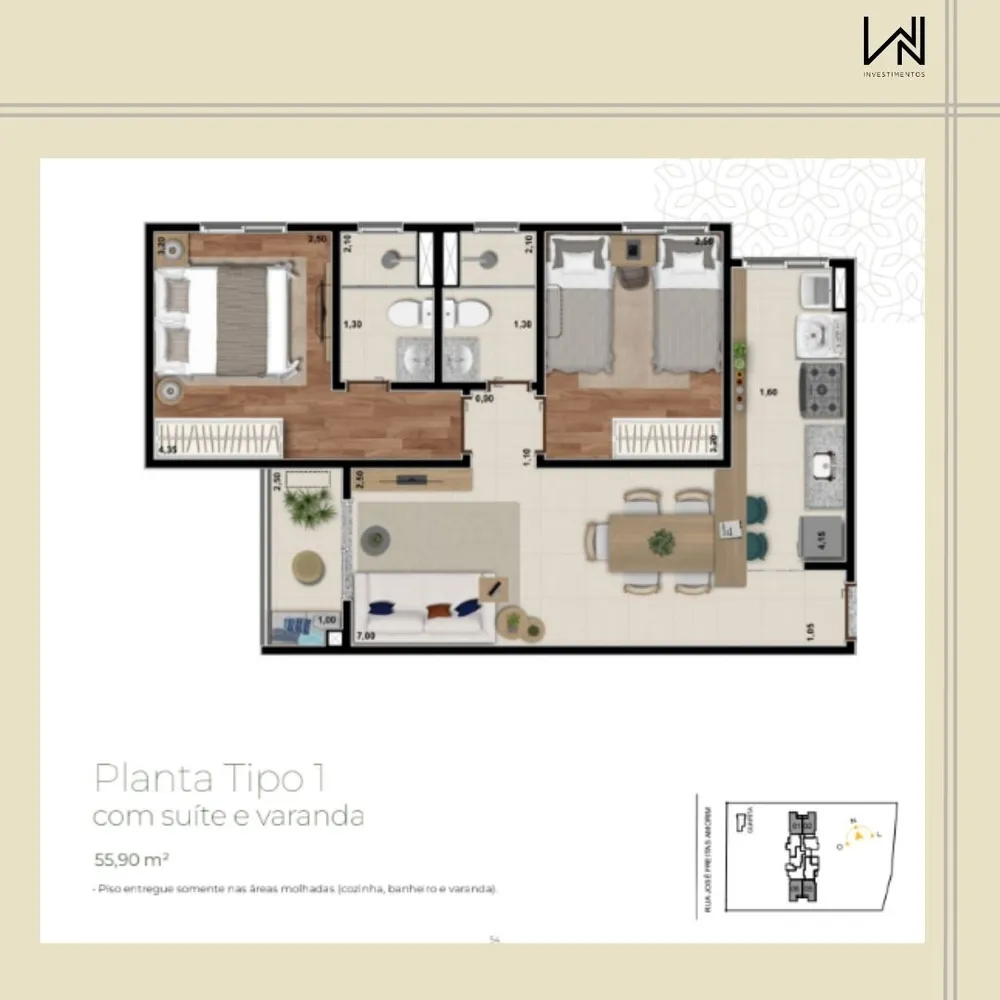 Apartamento, 2 quartos, 55 m² - Foto 8