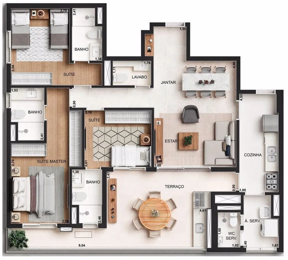 Cobertura, 3 quartos, 221 m² - Foto 13