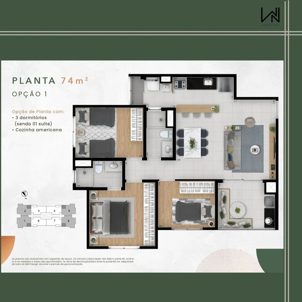 Apartamento, 3 quartos, 74 m² - Foto 6