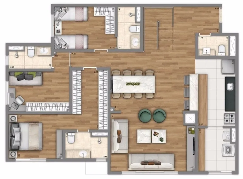 Apartamento, 4 quartos, 121 m² - Foto 6
