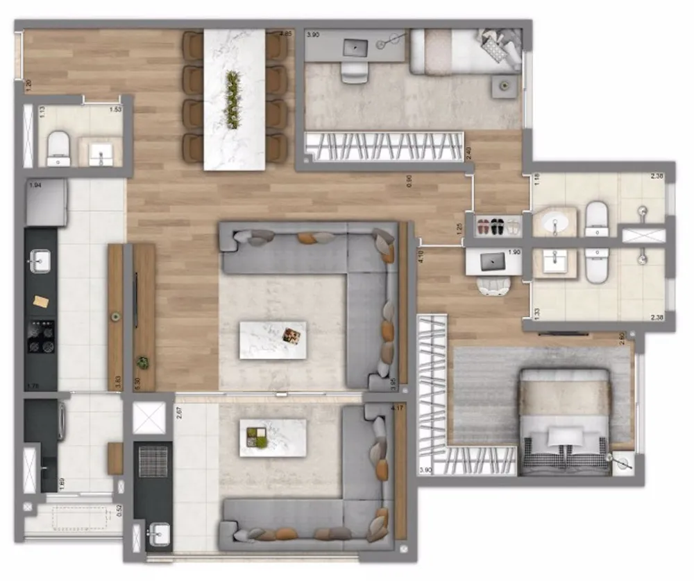 Apartamento, 4 quartos, 121 m² - Foto 3