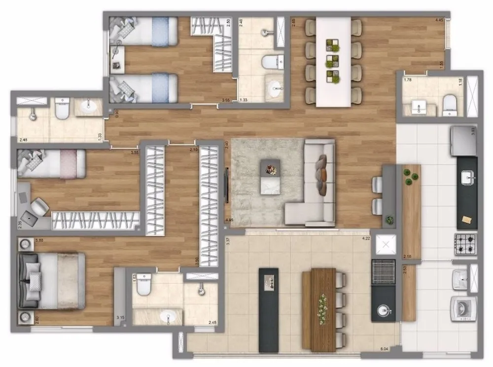 Apartamento, 4 quartos, 121 m² - Foto 2