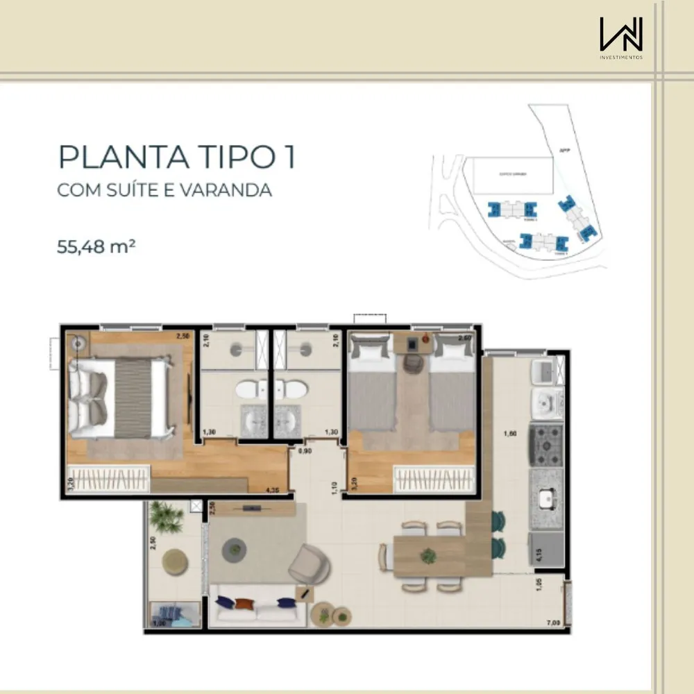 Apartamento, 2 quartos, 55 m² - Foto 5