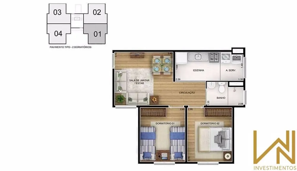 Apartamento, 2 quartos, 48 m² - Foto 16