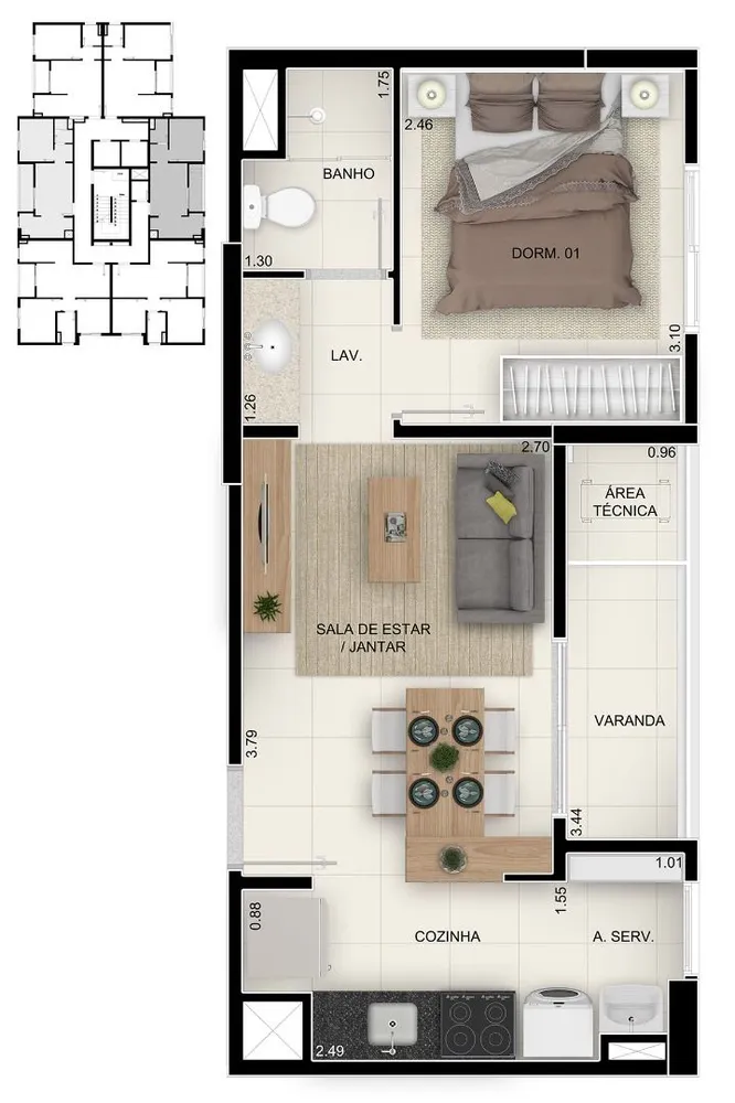 Apartamento, 1 quarto, 35 m² - Foto 16