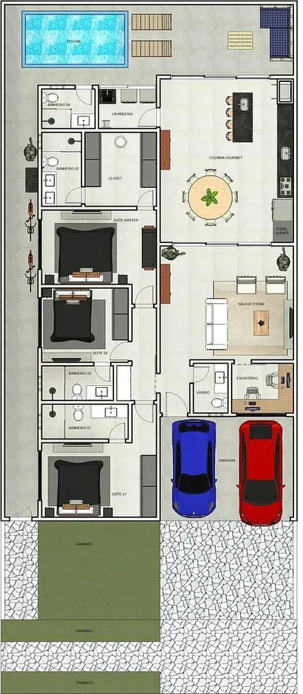Casa de Condomínio, 3 quartos - Foto 2