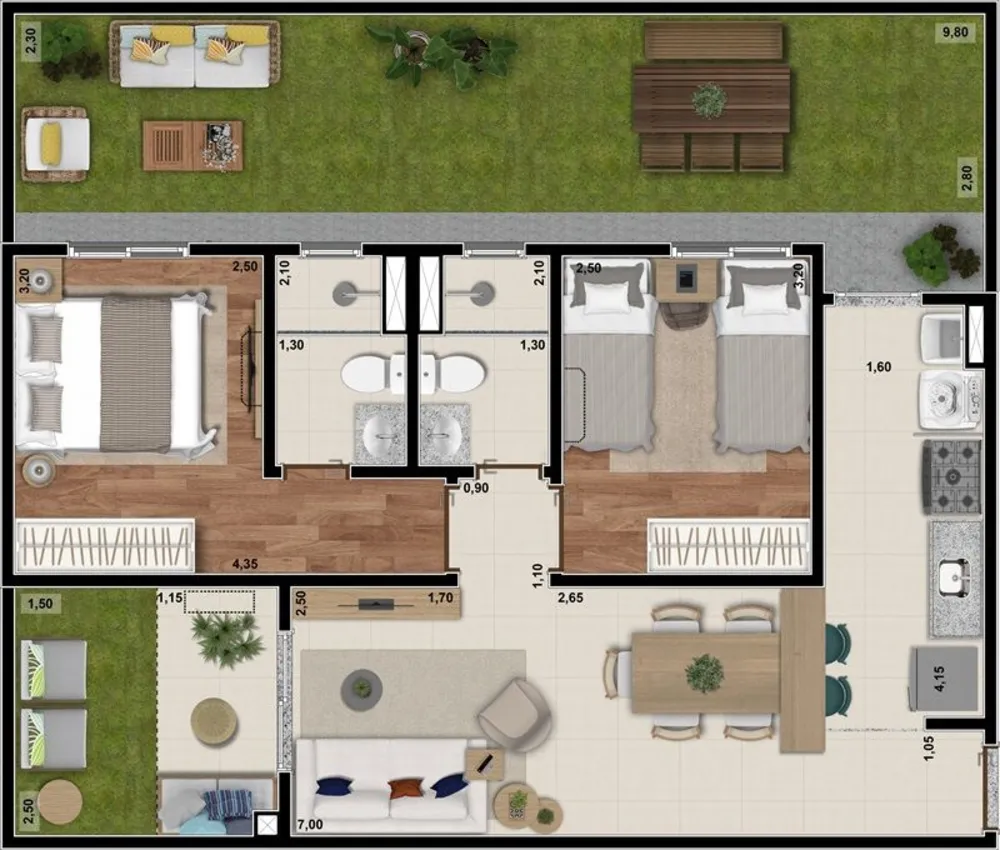 Apartamento, 2 quartos, 49 m² - Foto 3