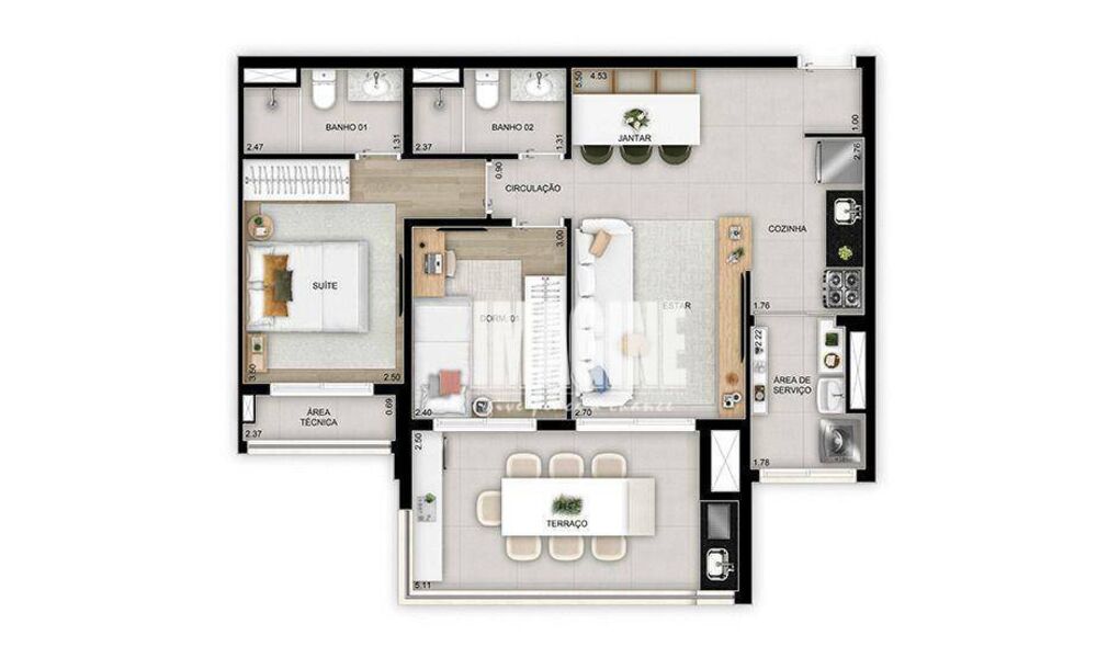 Apartamento, 2 quartos, 75 m² - Foto 1