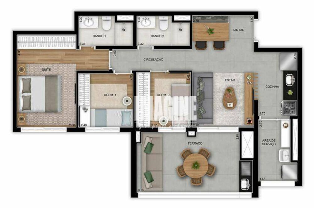 Apartamento, 3 quartos, 81 m² - Foto 1