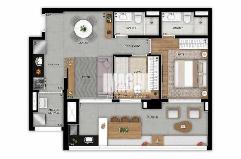 Apartamento, 2 quartos, 77 m² - Foto 2