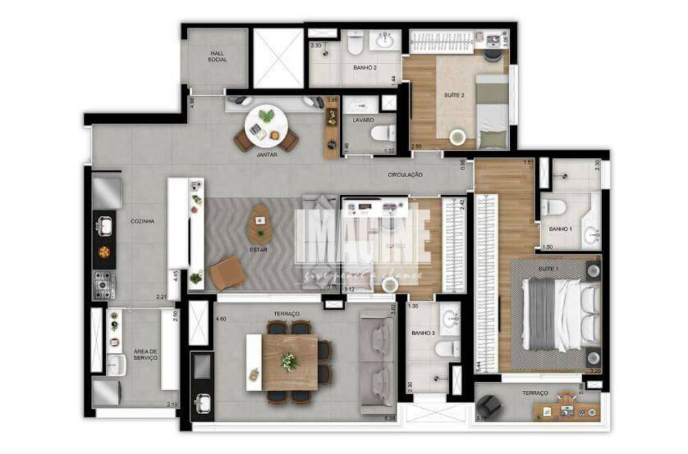 Apartamento, 3 quartos, 118 m² - Foto 2