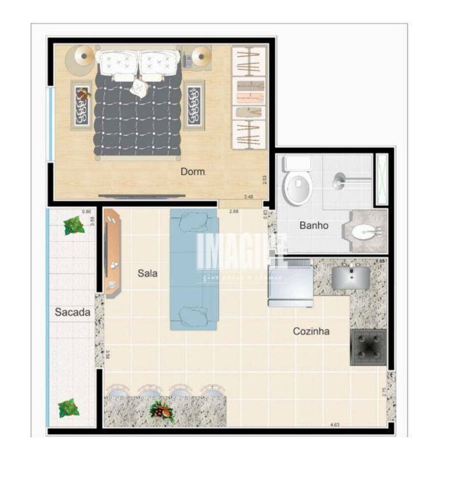 Kitnet-Studio, 33 m² - Foto 1