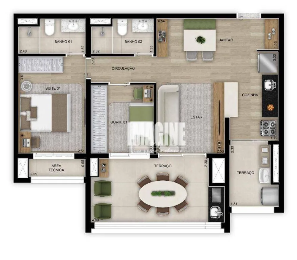 Apartamento, 2 quartos, 74 m² - Foto 3
