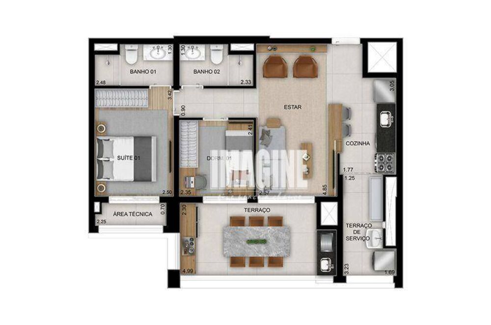Apartamento, 2 quartos, 71 m² - Foto 2
