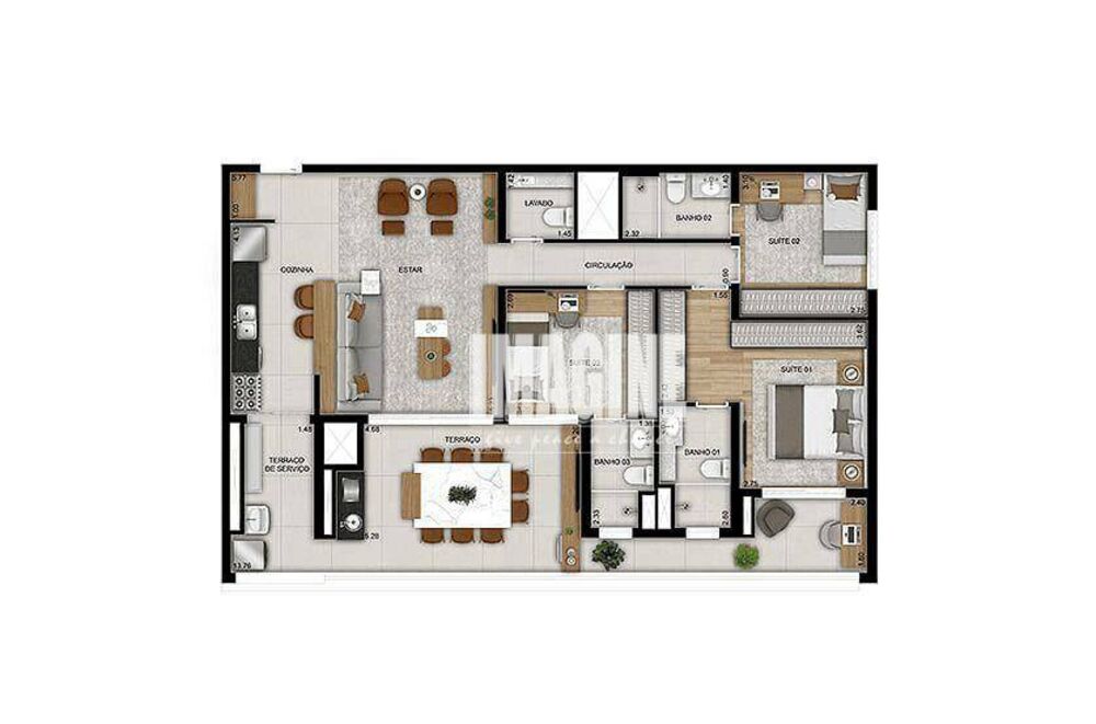 Apartamento, 3 quartos, 125 m² - Foto 1