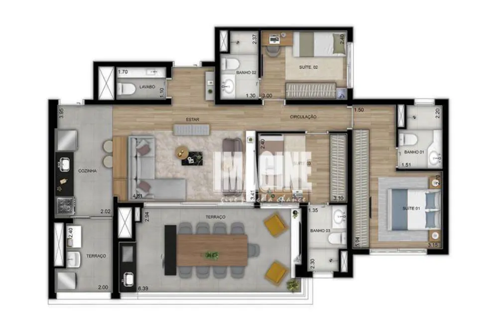 Apartamento, 3 quartos, 108 m² - Foto 3