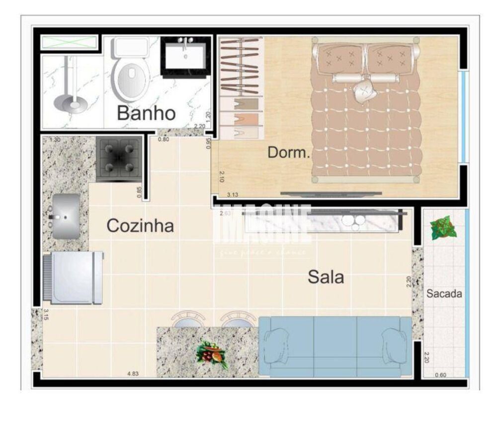 Kitnet-Studio, 26 m² - Foto 1