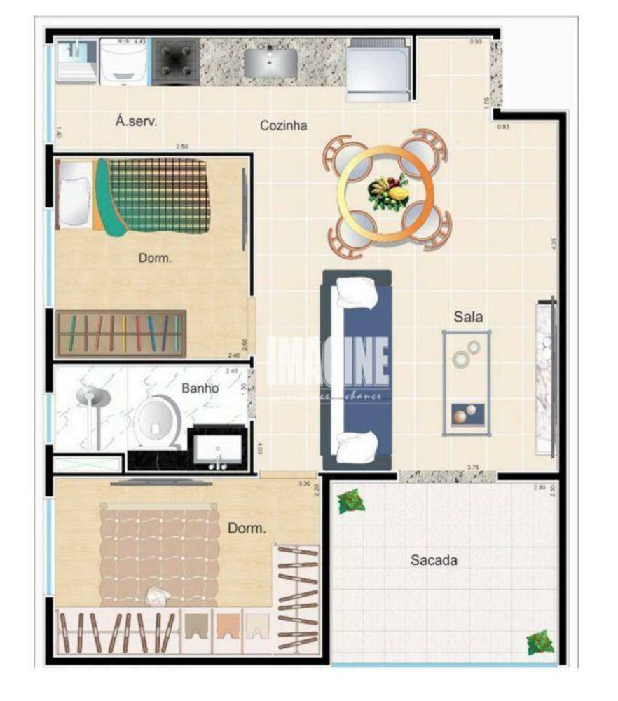 Apartamento, 2 quartos, 50 m² - Foto 3
