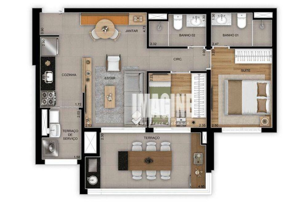 Apartamento, 2 quartos, 65 m² - Foto 2