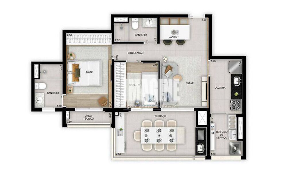 Apartamento à venda com 2 quartos, 72m² - Foto 1