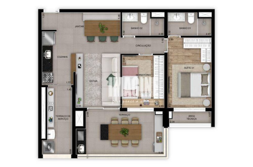 Apartamento, 2 quartos, 79 m² - Foto 2
