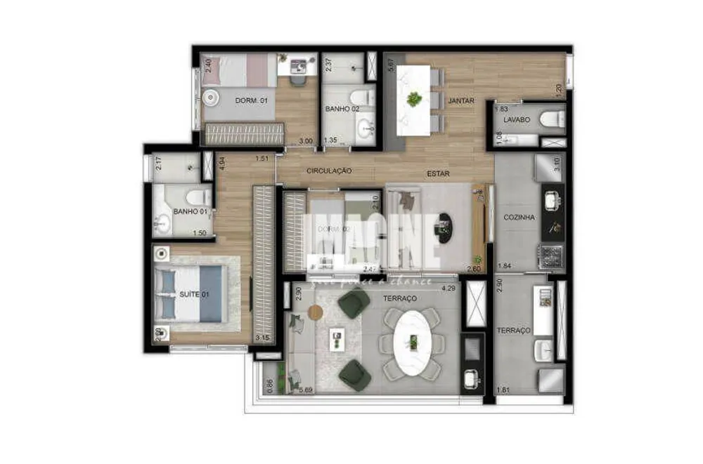 Apartamento, 3 quartos, 92 m² - Foto 3