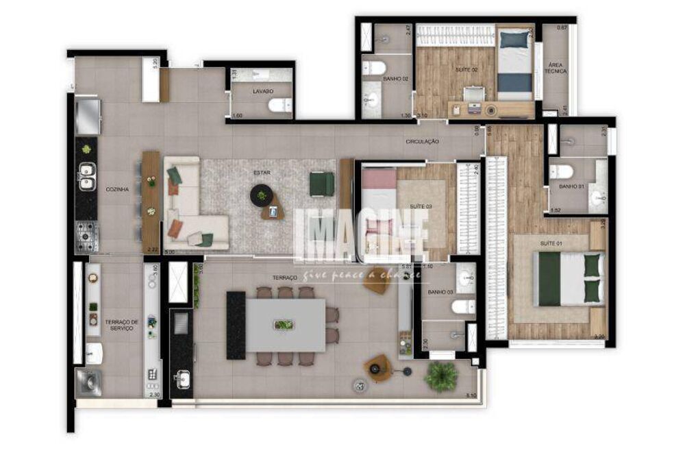 Apartamento, 3 quartos, 128 m² - Foto 3