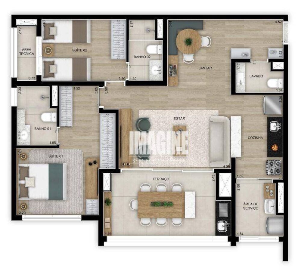 Apartamento, 2 quartos, 91 m² - Foto 2